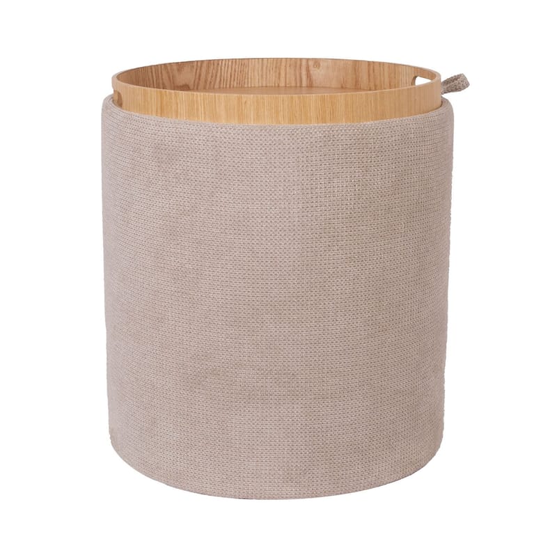 Ottoman/bord Hiro med förvaring och bricka 39x44 cm, Beige