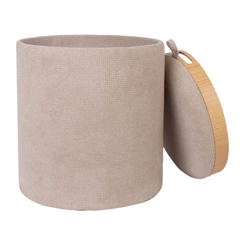Ottoman/bord Hiro med förvaring och bricka 39x44 cm - Beige - Möbler - Stolar & fåtöljer - Pall & puff - Sittpuff