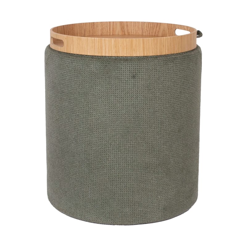 Ottoman/bord Hiro med förvaring och bricka 39x44 cm, Grön