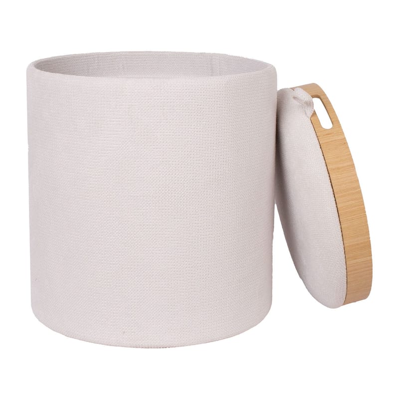 Ottoman/bord Hiro med förvaring och bricka 39x44 cm - Vit - Möbler - Stolar & fåtöljer - Pall & puff - Sittpuff