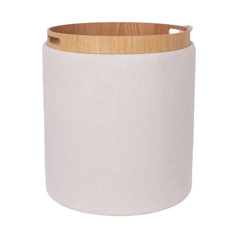 Ottoman/bord Hiro med förvaring och bricka 39x44 cm - Vit - Möbler - Stolar & fåtöljer - Pall & puff - Sittpuff