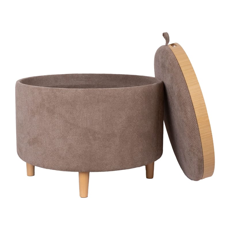 Ottoman/bord Hiro med förvaring och bricka 56x42,5 cm - Ljusbrun - Möbler - Stolar & fåtöljer - Pall & puff - Sittpuff