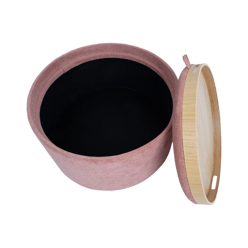 Ottoman/bord Hiro med förvaring och bricka 56x42,5 cm - Rosa - Möbler - Stolar & fåtöljer - Pall & puff - Sittpuff