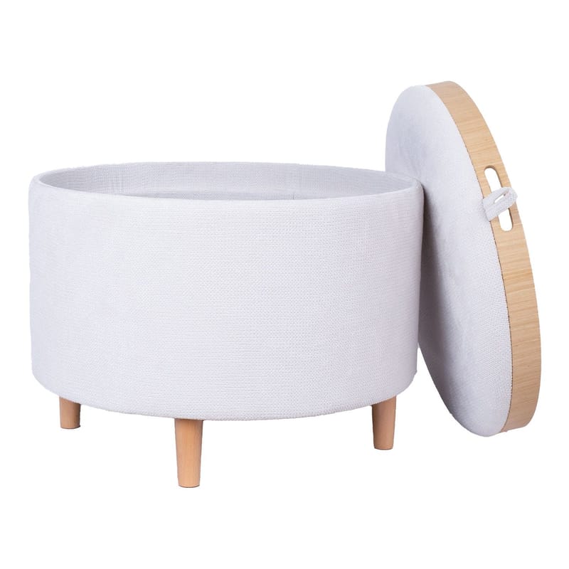 Ottoman/bord Hiro med förvaring och bricka 56x42,5 cm - Vit - Möbler - Stolar & fåtöljer - Pall & puff - Sittpuff