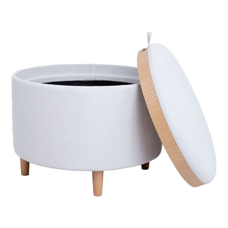 Ottoman/bord Hiro med förvaring och bricka 56x42,5 cm - Vit - Möbler - Stolar & fåtöljer - Pall & puff - Sittpuff