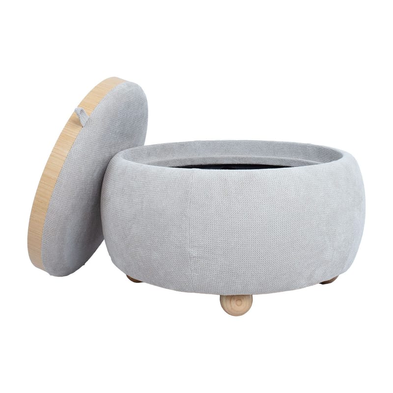 Ottoman/bord Hiro med förvaring och bricka 67x38 cm - Beige - Möbler - Stolar & fåtöljer - Pall & puff - Sittpuff