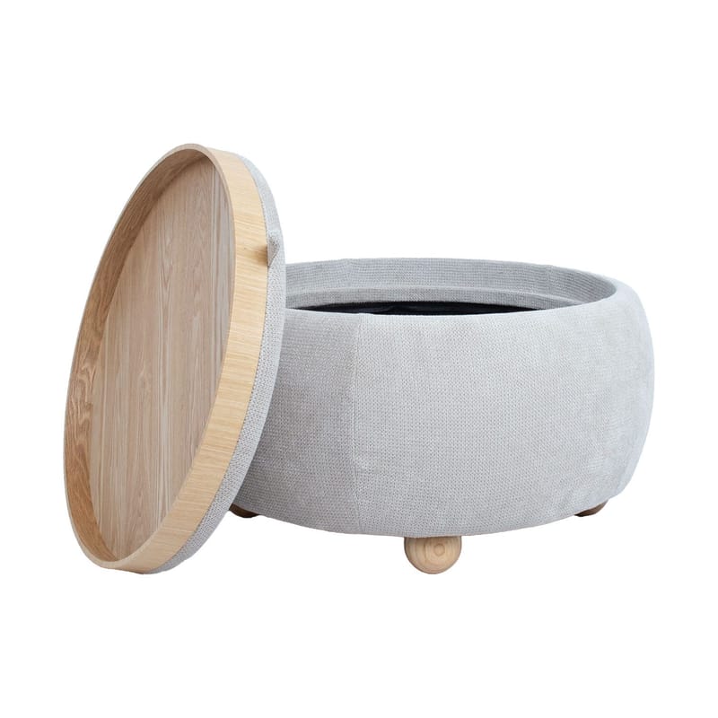Ottoman/bord Hiro med förvaring och bricka 67x38 cm - Beige - Möbler - Stolar & fåtöljer - Pall & puff - Sittpuff