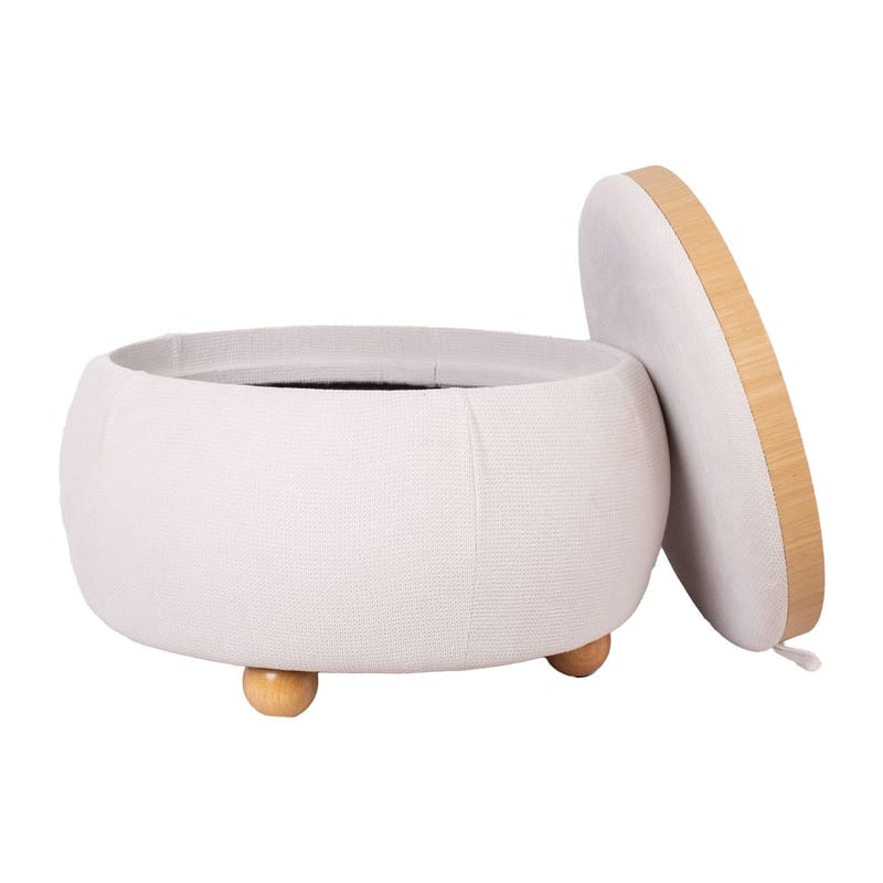 Ottoman/bord Hiro med förvaring och bricka 67x38 cm - Vit - Möbler - Stolar & fåtöljer - Pall & puff - Sittpuff