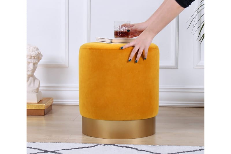 Owensboro Sittpuff 40 cm - Senapsgul - Möbler - Stolar & fåtöljer - Pall & puff - Sittpuff