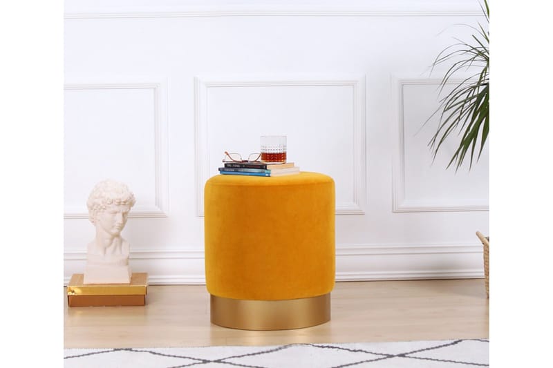 Owensboro Sittpuff 40 cm - Senapsgul - Möbler - Stolar & fåtöljer - Pall & puff - Sittpuff