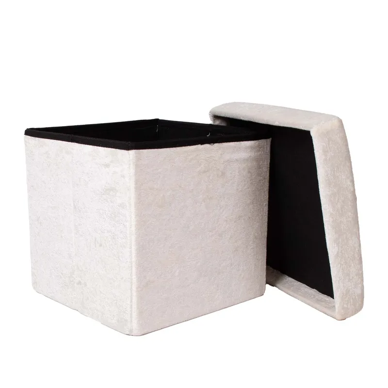 Pall Jesse med förvaring 30x30x30 cm - Vit - Möbler - Stolar & fåtöljer - Pall & puff - Sittpuff