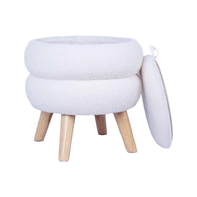 Pall/Bord Hana D40x41 cm, med förvaring - Vit - Möbler - Stolar & fåtöljer - Pall & puff - Sittpuff