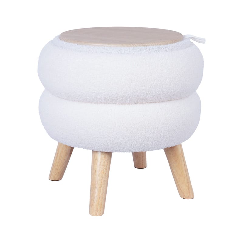 Pall/Bord Hana D40x41 cm, med förvaring, Vit