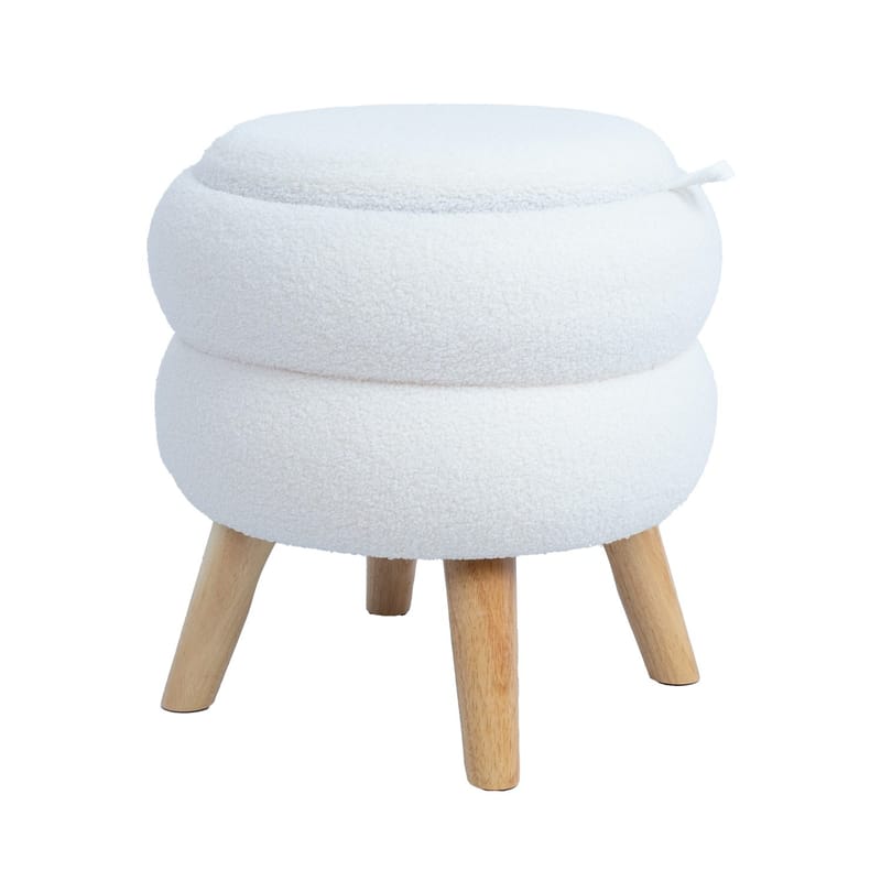 Pall/Bord Hana D40x41 cm, med förvaring - Vit - Möbler - Stolar & fåtöljer - Pall & puff - Sittpuff