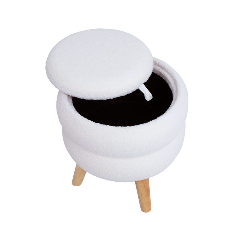 Pall/Bord Hana D40x41 cm, med förvaring - Vit - Möbler - Stolar & fåtöljer - Pall & puff - Sittpuff