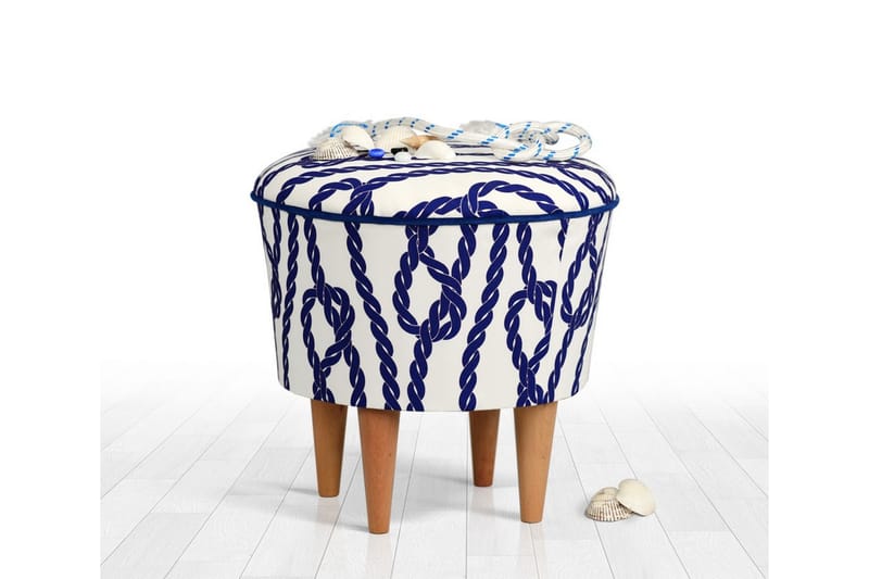 Pradera Sittpuff 42 cm - Blå/Vit - Möbler - Stolar & fåtöljer - Pall & puff - Sittpuff