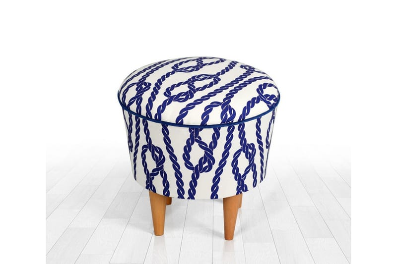 Pradera Sittpuff 42 cm - Blå/Vit - Möbler - Stolar & fåtöljer - Pall & puff - Sittpuff