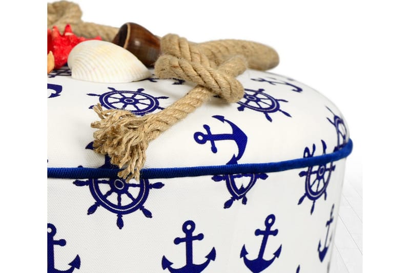 Pradera Sittpuff 42 cm - Vit/Blå - Möbler - Stolar & fåtöljer - Pall & puff - Sittpuff