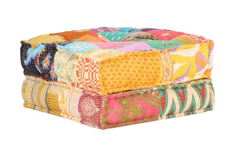 Puff lapptäcke 60x70x36 cm tyg - Flerfärgad - Möbler - Stolar & fåtöljer - Pall & puff - Sittpuff