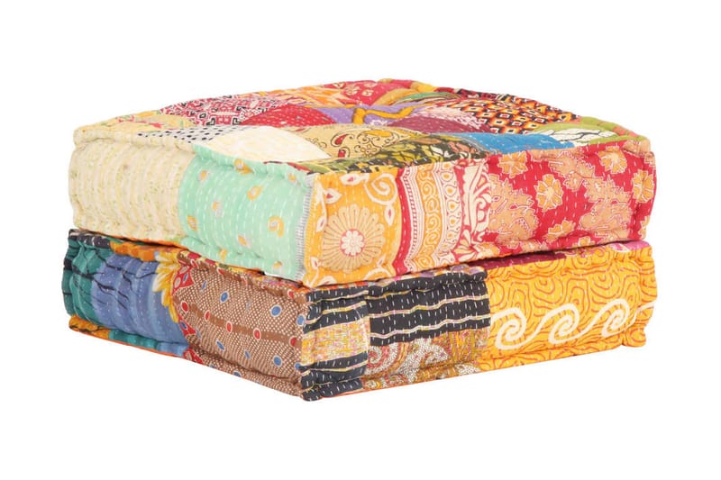 Puff lapptäcke 60x70x36 cm tyg - Flerfärgad - Möbler - Stolar & fåtöljer - Pall & puff - Sittpuff
