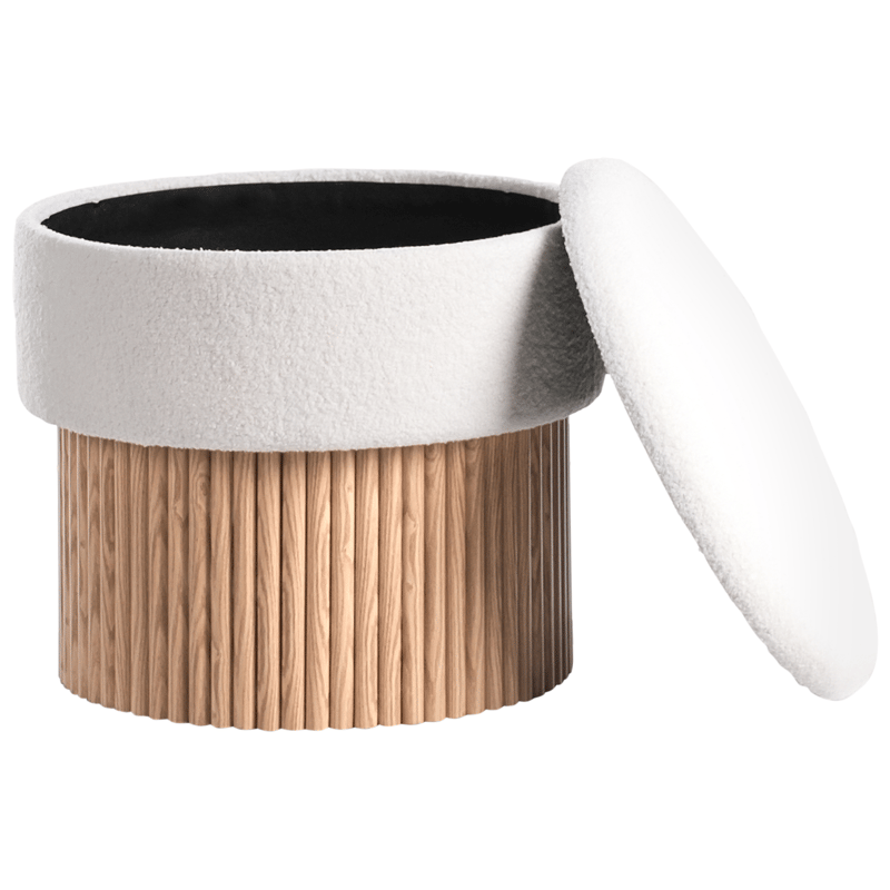 Puff Richey - Off-White - Möbler - Stolar & fåtöljer - Pall & puff - Sittpuff - Sittpuff med förvaring