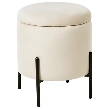 Puff Wenona - Ljusbeige - Möbler - Stolar & fåtöljer - Pall & puff - Sittpuff - Sittpuff med förvaring