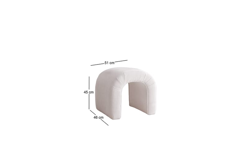 Ramdas Sittpuff 51 cm - Vit - Sittpuff