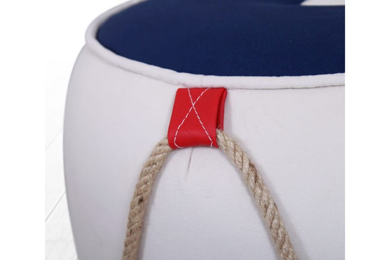 Redlands Sittpuff 42 cm - Vit/Röd - Möbler - Stolar & fåtöljer - Pall & puff - Sittpuff