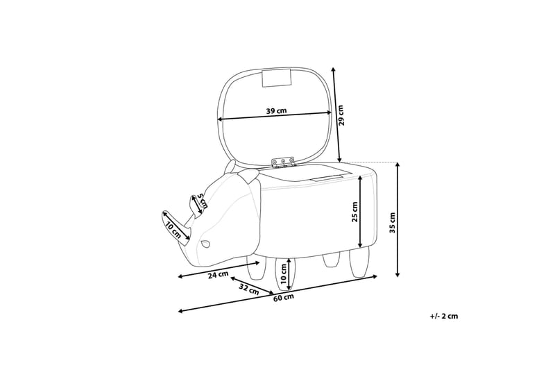 Rhino Sittpuff 60 cm - Grå - Möbler - Stolar & fåtöljer - Pall & puff - Sittpuff