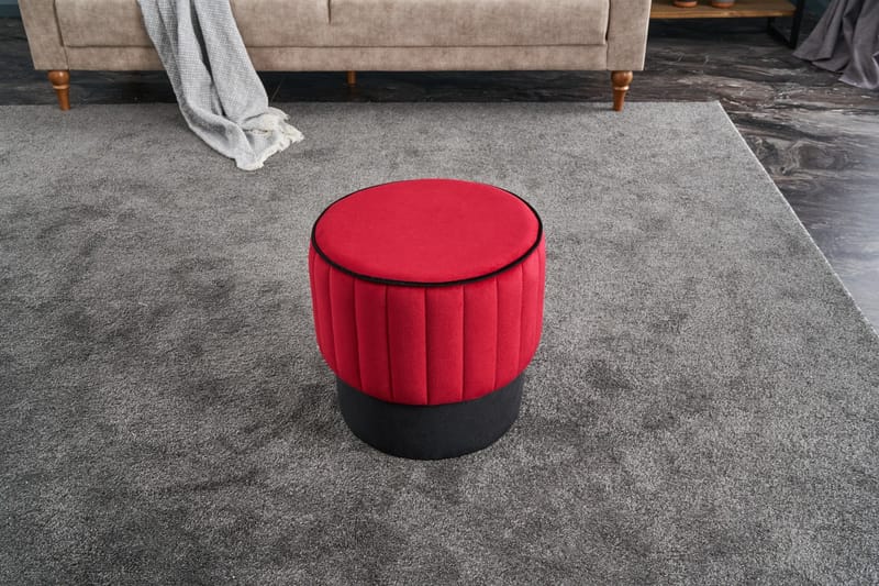 Roseto Sittpuff Rund - Röd - Möbler - Stolar & fåtöljer - Pall & puff - Sittpuff