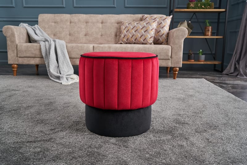 Roseto Sittpuff Rund - Röd - Möbler - Stolar & fåtöljer - Pall & puff - Sittpuff