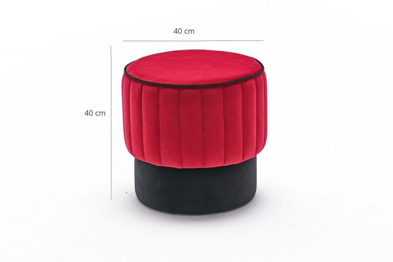 Roseto Sittpuff Rund - Röd - Möbler - Stolar & fåtöljer - Pall & puff - Sittpuff