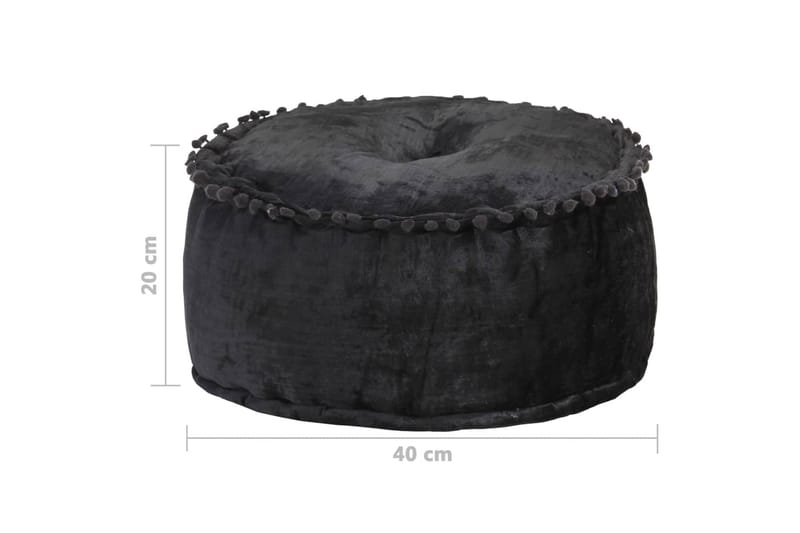 Rund sammetspuff 40x20 cm antracit - Grå - Möbler - Stolar & fåtöljer - Pall & puff - Sittpuff