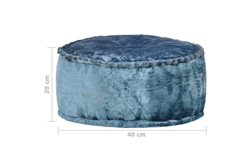 Rund sammetspuff 40x20 cm blå - Blå - Möbler - Stolar & fåtöljer - Pall & puff - Sittpuff