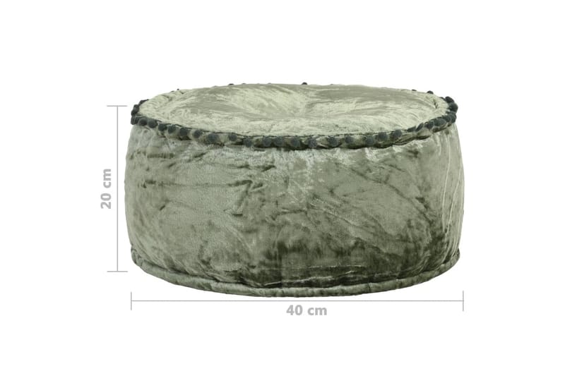 Rund sammetspuff 40x20 cm grön - Grön - Möbler - Stolar & fåtöljer - Pall & puff - Sittpuff