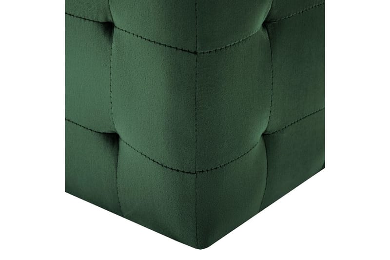 Sängbord 2 st gr�ön 30x30x30 cm sammetstyg - Grön - Möbler - Stolar & fåtöljer - Pall & puff - Sittpuff