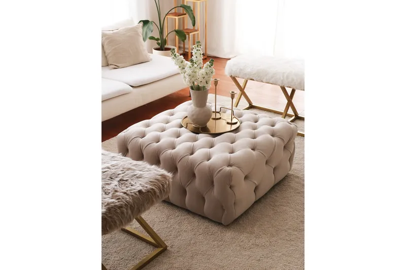 Seban Sittpuff 80 cm - Cream - Möbler - Stolar & fåtöljer - Pall & puff - Sittpuff