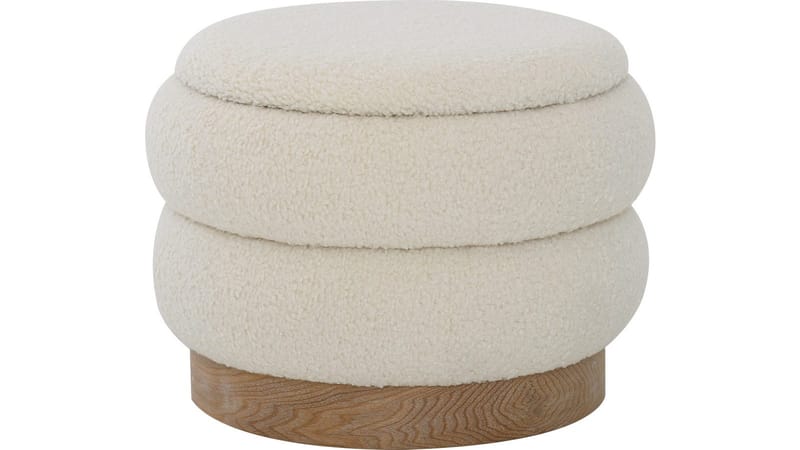 Selvaro Puff med förvaring 50 cm Rund, Beige