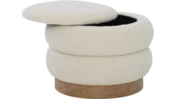 Selvaro Puff med förvaring 50 cm Rund - Beige - Möbler - Stolar & fåtöljer - Pall & puff - Sittpuff - Sittpuff med förvaring
