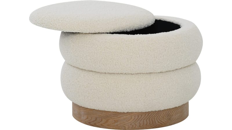 Selvaro Puff med förvaring 50 cm Rund - Beige - Möbler - Stolar & fåtöljer - Pall & puff - Sittpuff - Sittpuff med förvaring