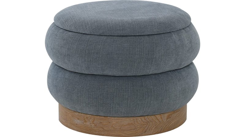 Selvaro Puff med förvaring 50 cm Rund, Blå