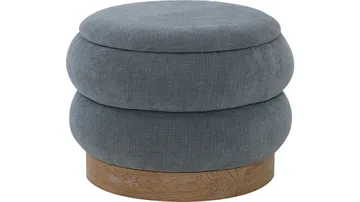 Selvaro Puff med förvaring 50 cm Rund - Blå - Möbler - Stolar & fåtöljer - Pall & puff - Sittpuff - Sittpuff med förvaring