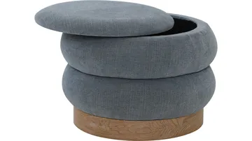 Selvaro Puff med förvaring 50 cm Rund - Blå - Möbler - Stolar & fåtöljer - Pall & puff - Sittpuff - Sittpuff med förvaring