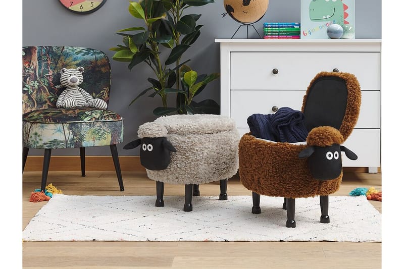 Sheep Sittpuff med Förvaring - Brun - Möbler - Stolar & fåtöljer - Pall & puff - Sittpuff