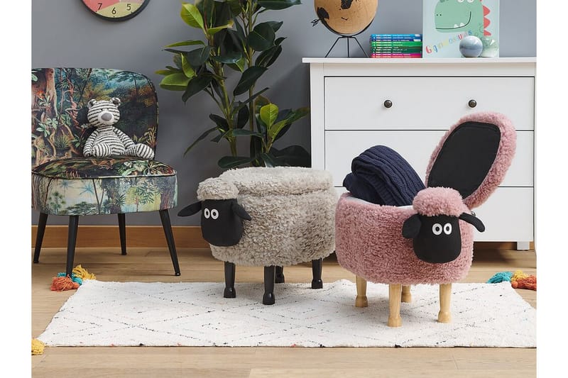 Sheep Sittpuff med Förvaring - Rosa - Sittpuff