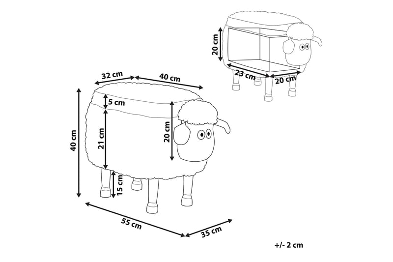 Sheep Sittpuff med Förvaring - Rosa - Sittpuff