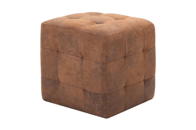 Sittpuff 2 st brun 30x30x30 cm konstmocka - Brun - Sittpuff