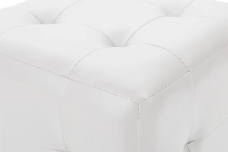 Sittpuff 2 st vit 30x30x30 cm konstläder - Vit - Möbler - Stolar & fåtöljer - Pall & puff - Sittpuff