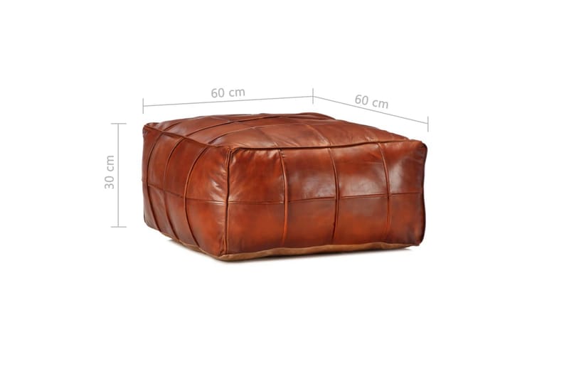Sittpuff brun 60x60x30 cm äkta getskinn - Brun - Möbler - Stolar & fåtöljer - Pall & puff - Sittpuff