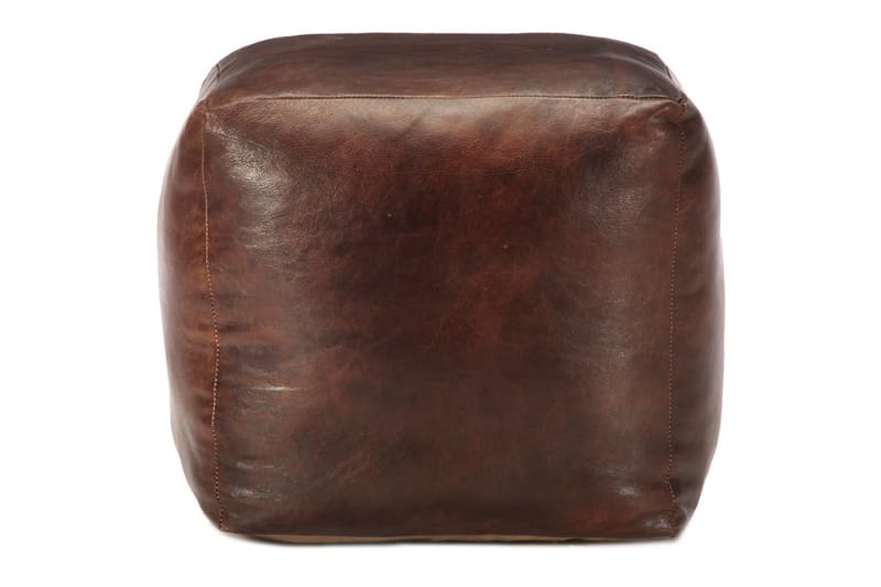 Sittpuff mörkbrun 40x40x40 cm äkta getskinn - Brun - Möbler - Stolar & fåtöljer - Pall & puff - Sittpuff